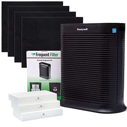 Honeywell HPA300 TRUE HEPA Filter Set. 3 Pack + 4 Precut Activated Carbon or Charcoal Pre-Filters. Replacement for Type R & PreFilter A, HRF-R3, HRF-R2, HRF-R1, HRF-AP1 (7 Pack)