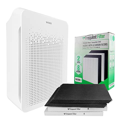Winix Compatible C545 Filter S Replacement - Fits Winex C545 Air Purifier - Replaces Part Number 1712-0096-00 - Includes 2 True H13 Grade & 8 Activated Carbon Filters - Smoke & Odor