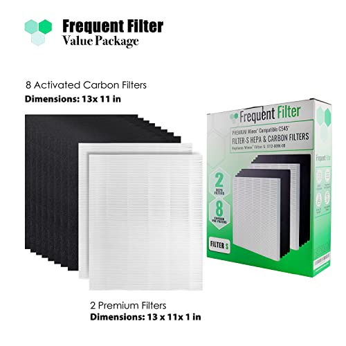 Winix Compatible C545 Filter S Replacement - Fits Winex C545 Air Purifier - Replaces Part Number 1712-0096-00 - Includes 2 True H13 Grade & 8 Activated Carbon Filters - Smoke & Odor
