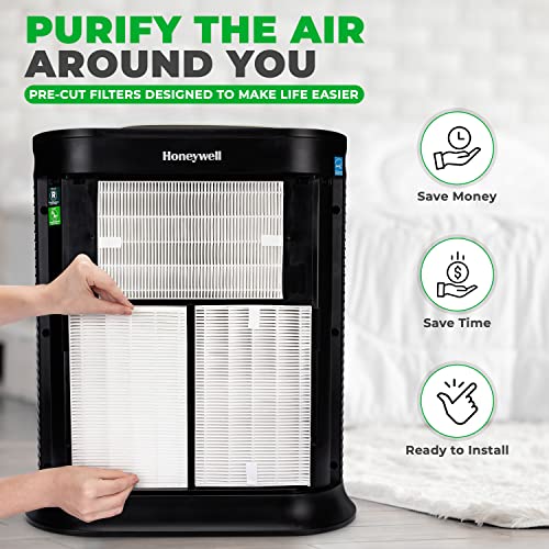 Honeywell HPA300 TRUE HEPA Filter Set. 3 Pack + 4 Precut Activated Carbon or Charcoal Pre-Filters. Replacement for Type R & PreFilter A, HRF-R3, HRF-R2, HRF-R1, HRF-AP1 (7 Pack)