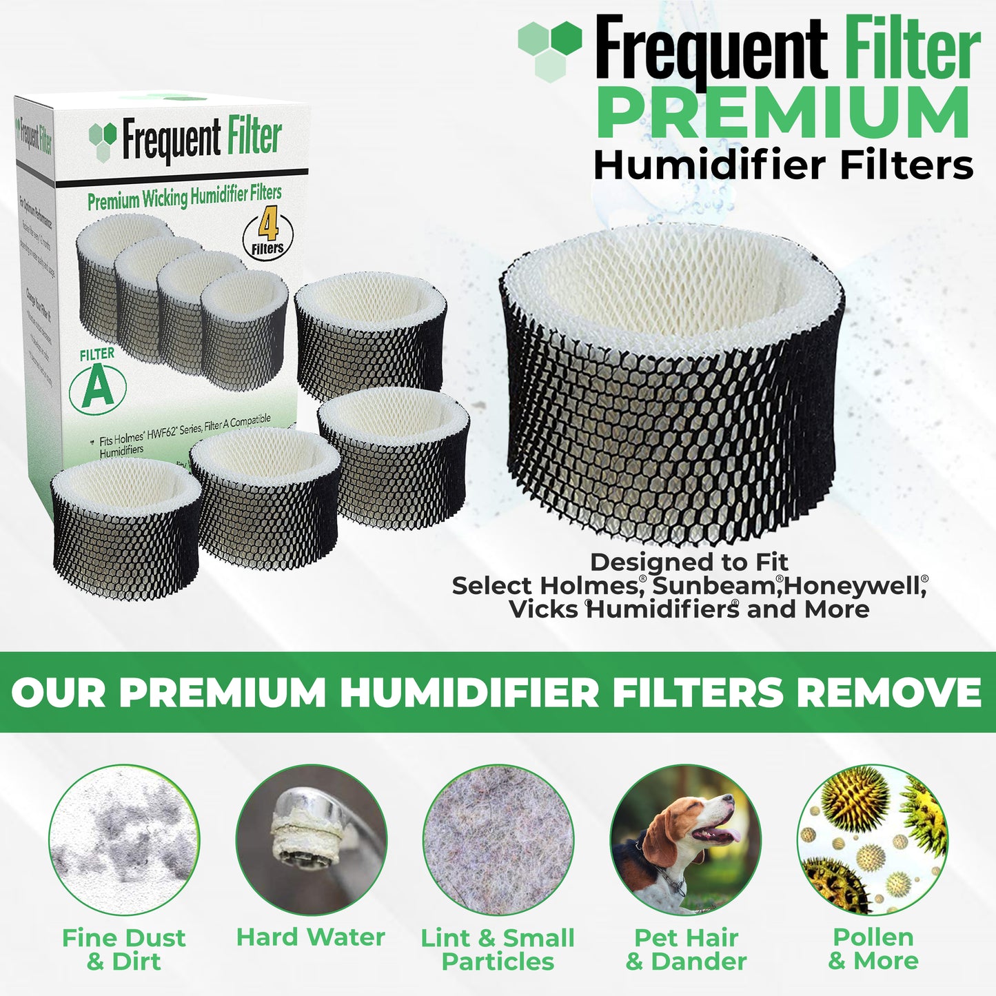 Holmes Compatible Humidifier Filter | HWF62 & HWF62CS | Holmes Filter A, (4-Pack)