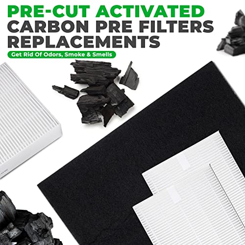 Honeywell HPA300 TRUE HEPA Filter Set. 3 Pack + 4 Precut Activated Carbon or Charcoal Pre-Filters. Replacement for Type R & PreFilter A, HRF-R3, HRF-R2, HRF-R1, HRF-AP1 (7 Pack)